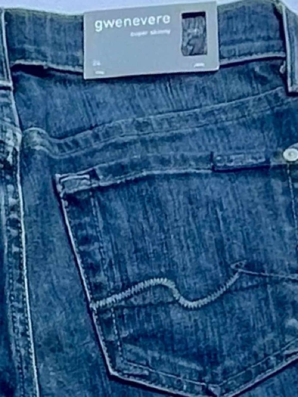 7 for All Mankind Gwenevere Super Skinny Jeans Low Rise Dark Wash Size 24 Denim - Picture 5 of 16